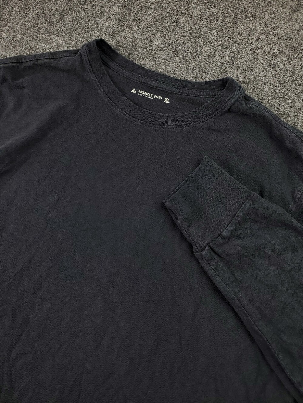 American Giant Classic Cotton Crew Long Sleeve Tee XL Made in USA Faded Slub